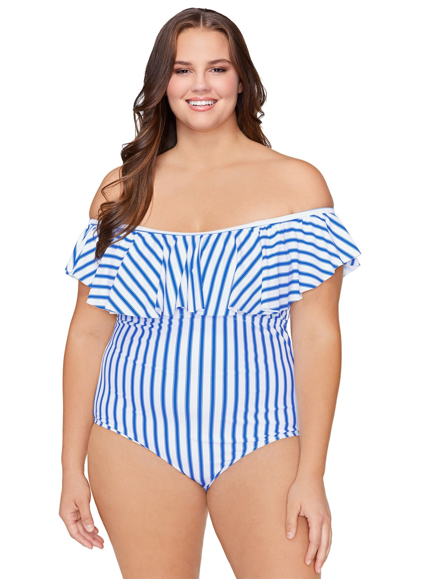 Women's Plus Size Coastal Tortuga One Piece Swimwuit