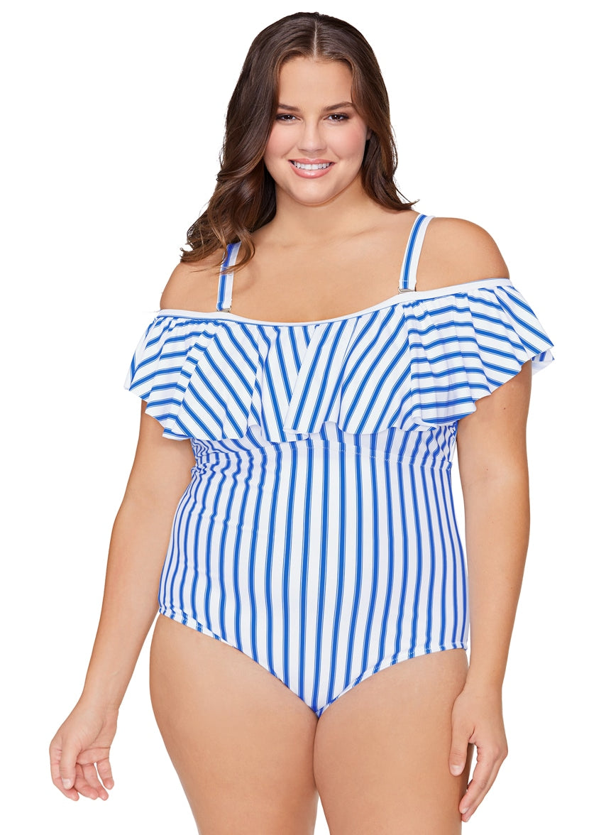 Women's Plus Size Coastal Tortuga One Piece Swimwuit