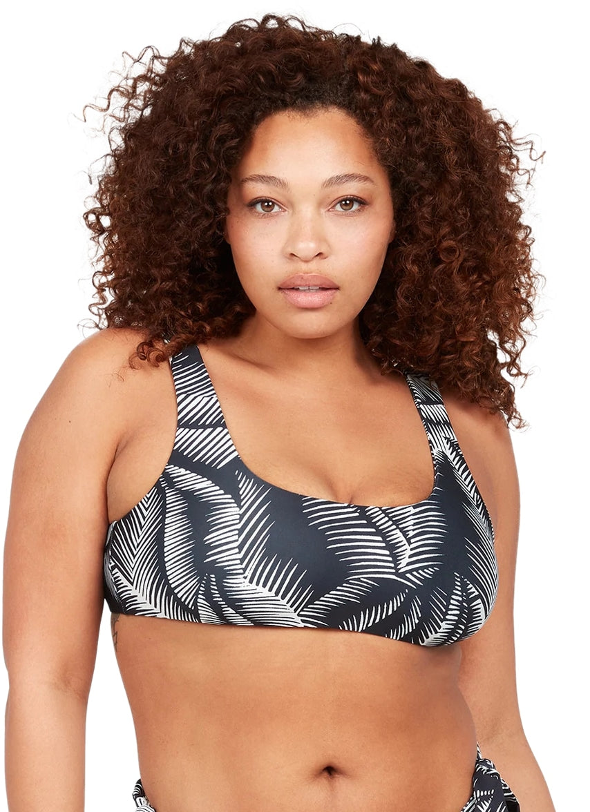 Women's Plus Size Stay Or Leaf Scoop Bikini Top