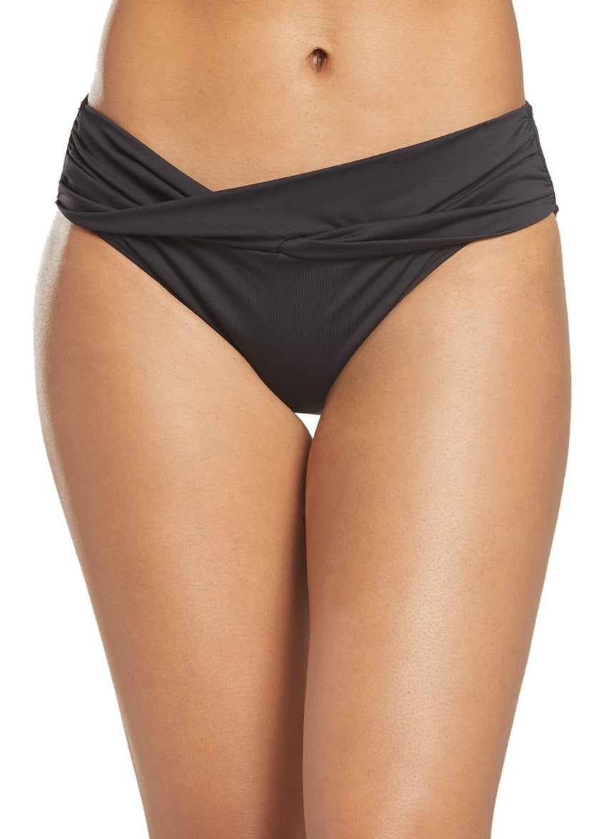 Pearl Solids Twist Front High Waisted Bikini Bottom