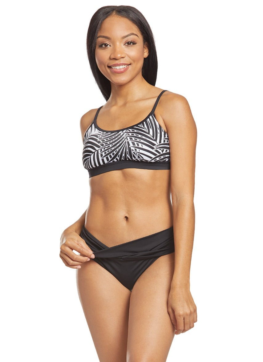 Pearl Solids Twist Front High Waisted Bikini Bottom