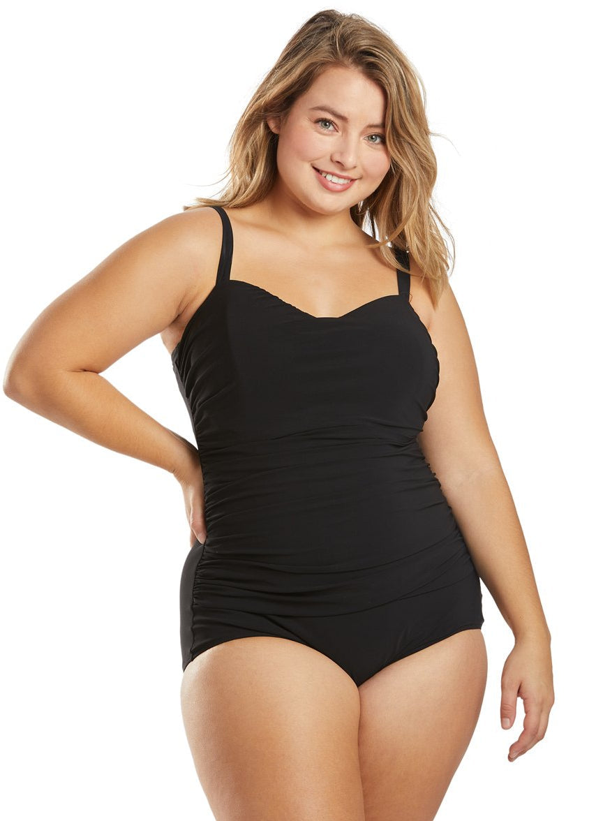 Plus Size Tutti Frutti Underwire Shirred One Piece Swimsuit