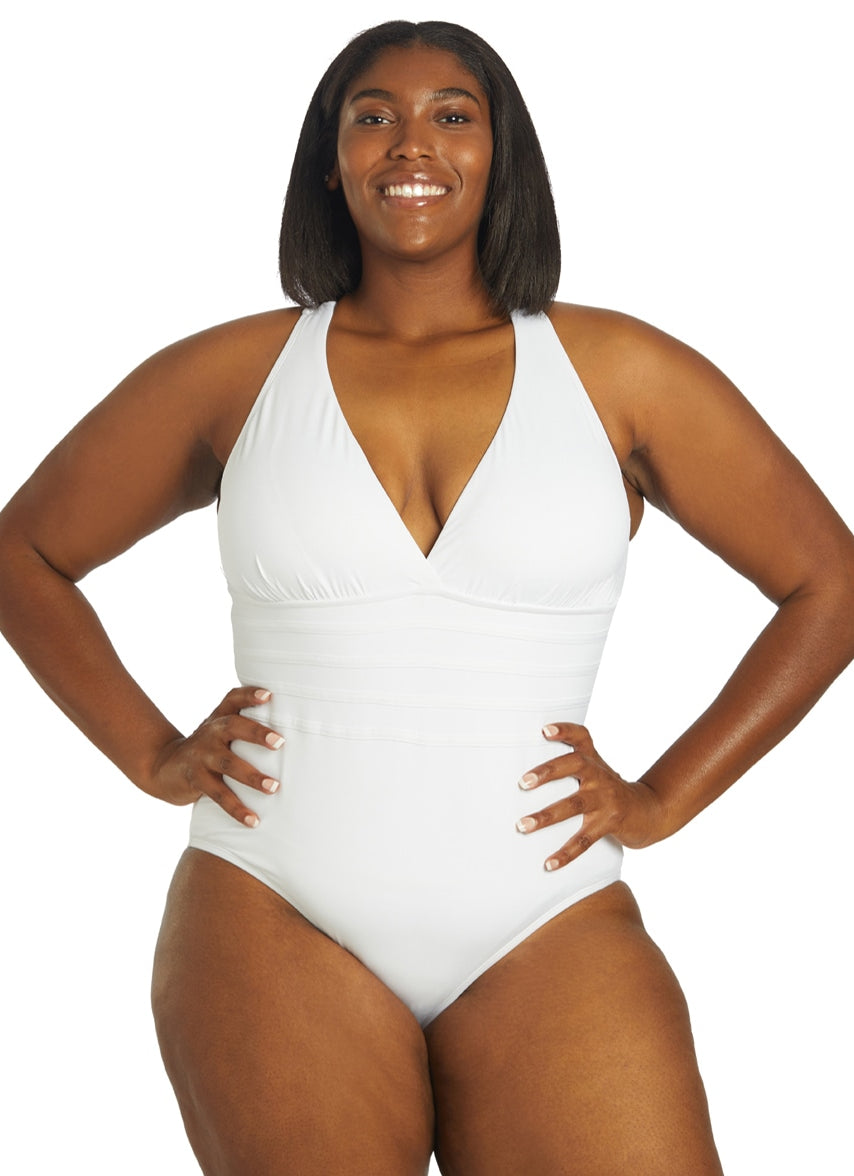 Plus Size Island Goddess Multi Strap One Piece Swimsuit