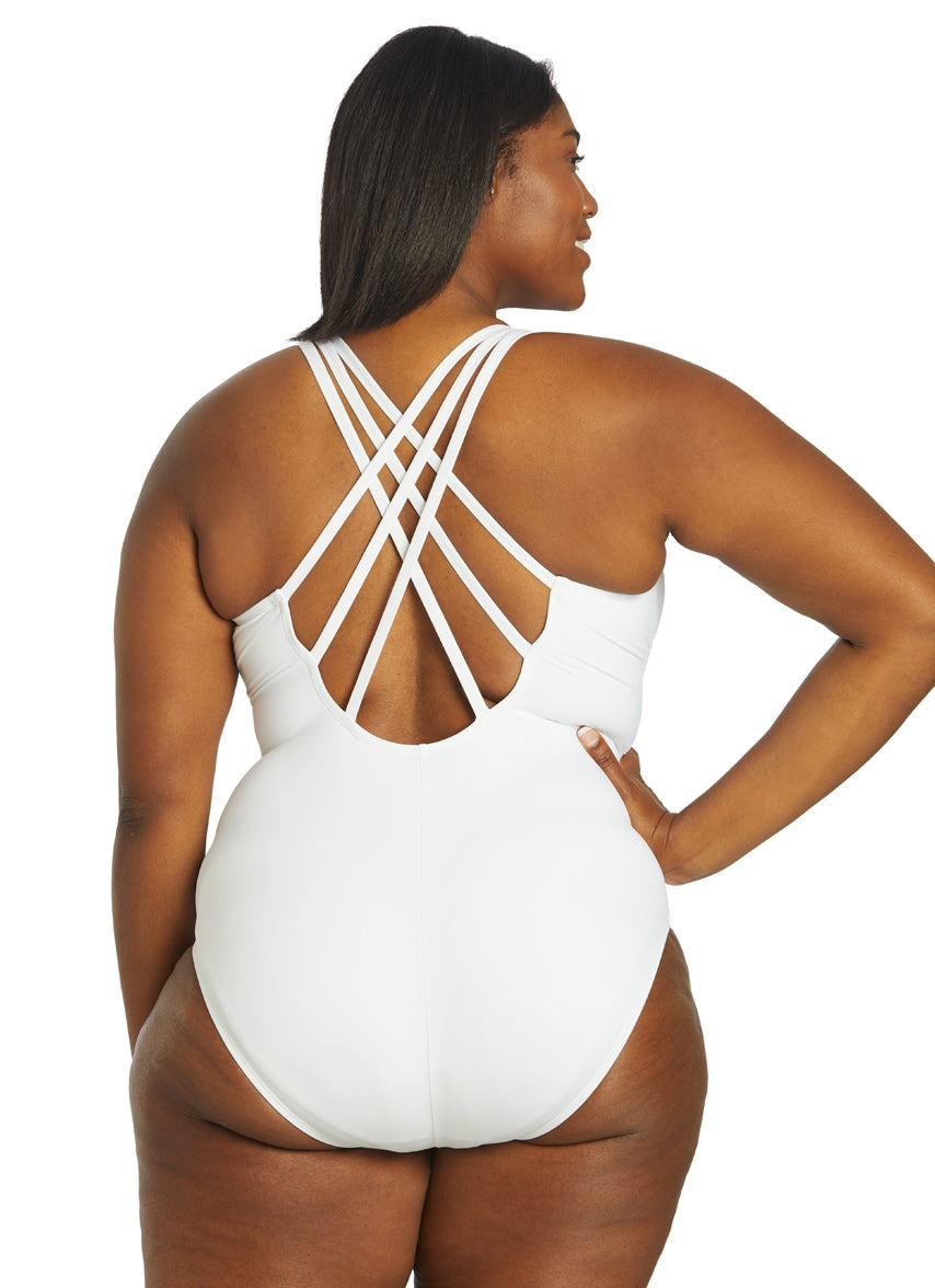 Plus Size Island Goddess Multi Strap One Piece Swimsuit
