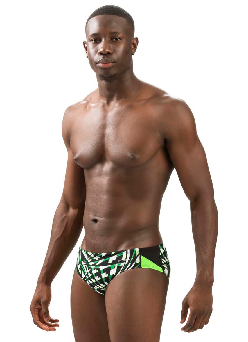 Men's Reliance Atomic Print Color Block Racer Swimsuit