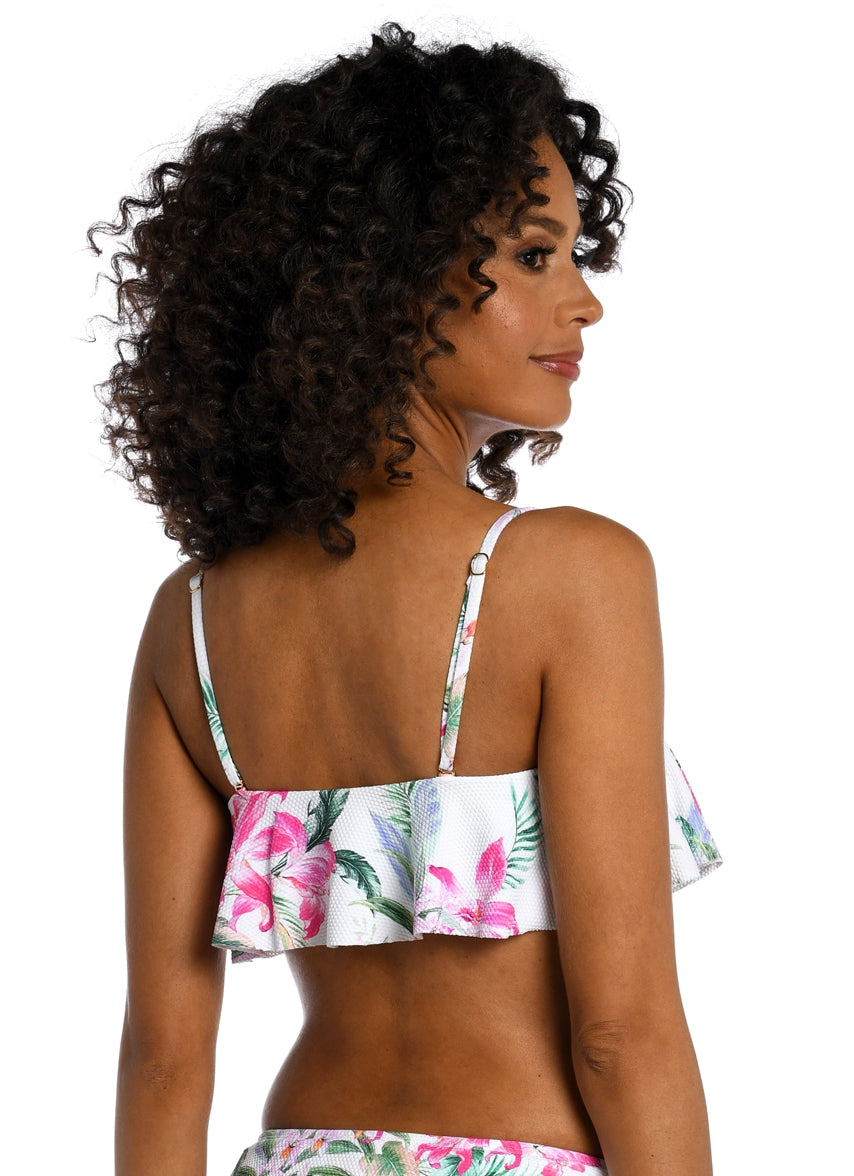Women's Mystic Palms Bandeau Ruffle Bikini Top
