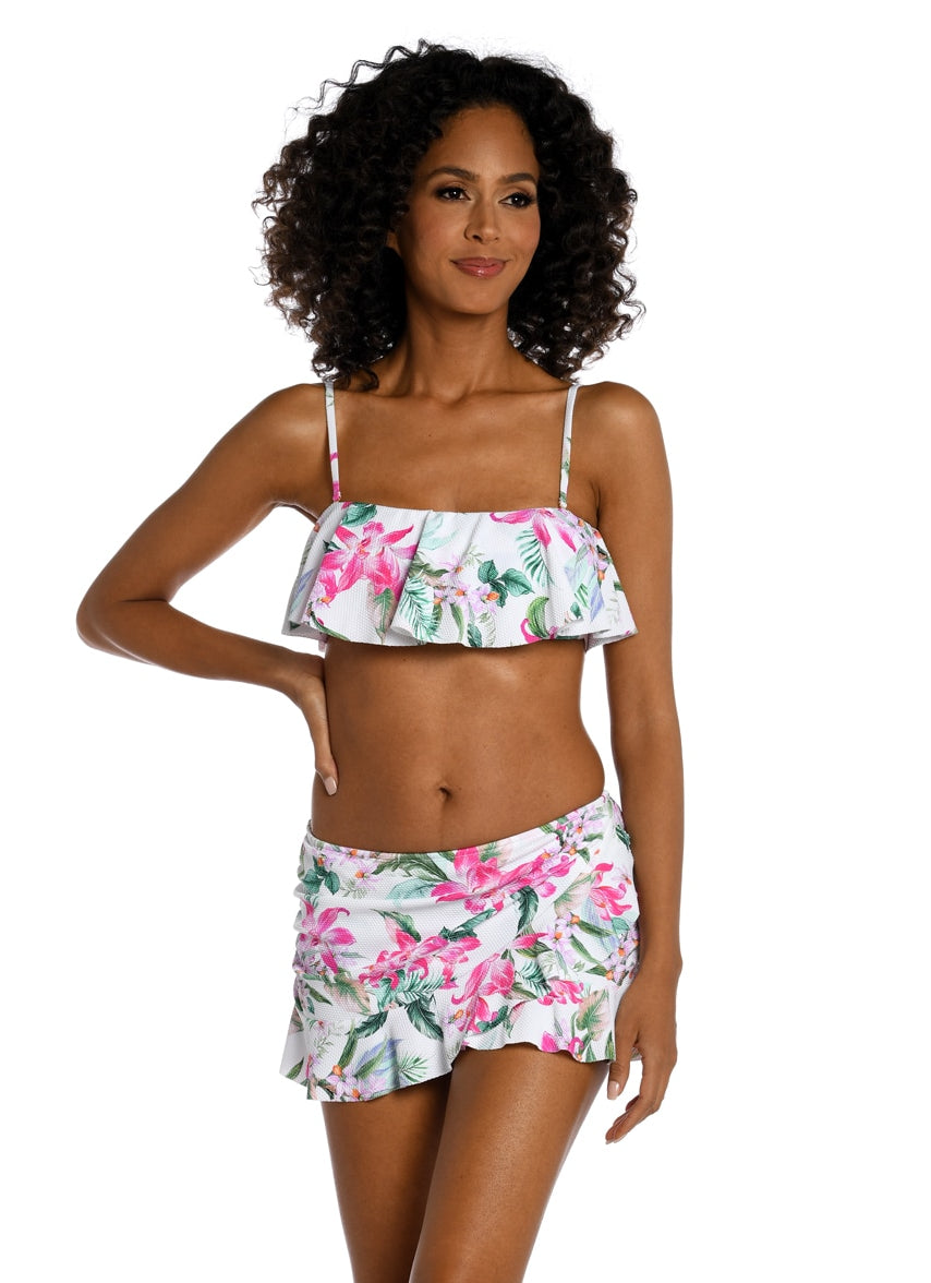 Women's Mystic Palms Bandeau Ruffle Bikini Top