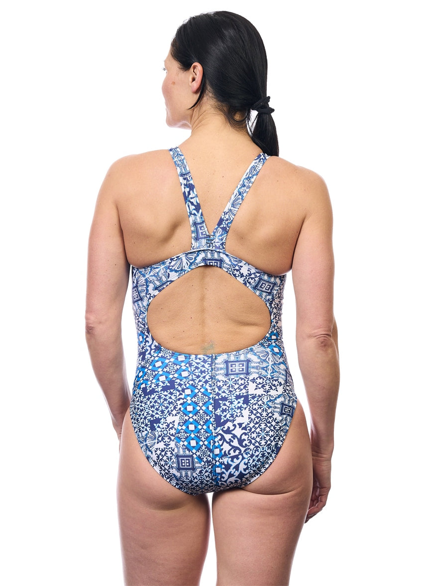 Women's Milan Navy Harmony Long Torso One Piece Swimsuit