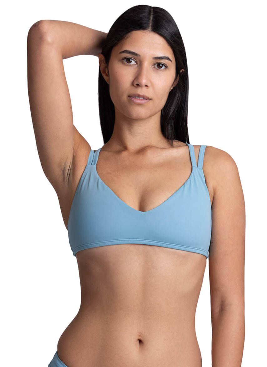 s Women's Suzy Solid V Neck Adjustable Strap Bikini Top
