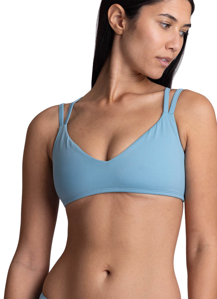 s Women's Suzy Solid V Neck Adjustable Strap Bikini Top