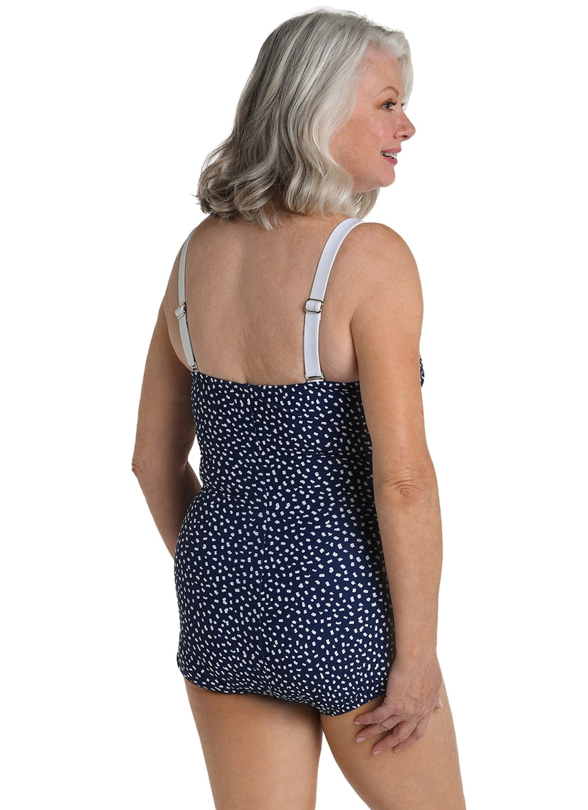 Women's Seaside Dot Bandeau Girl Leg One Piece Swimsuit