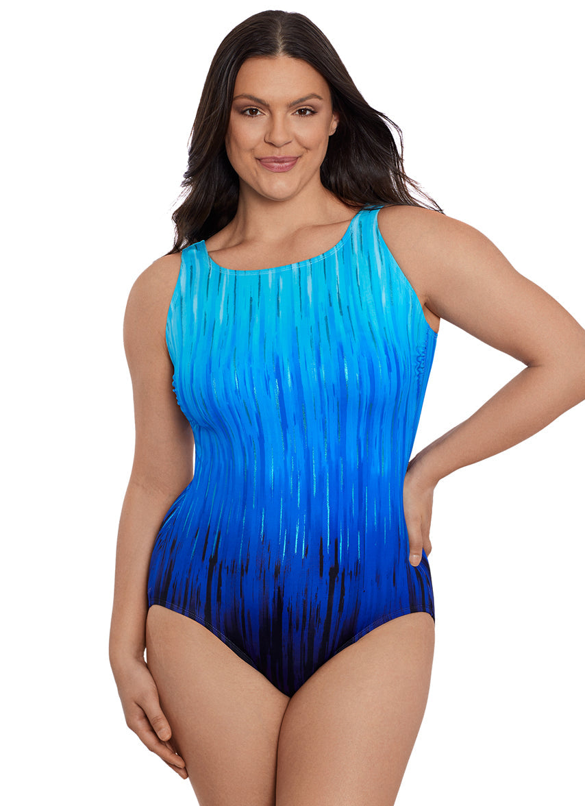 Women's High Energy Scoop High Neck Long Torso One Piece Swimsuit