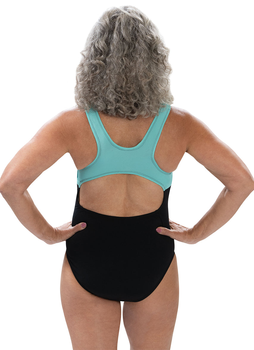 Aquashape Women's Color Block One Piece Swimsuit