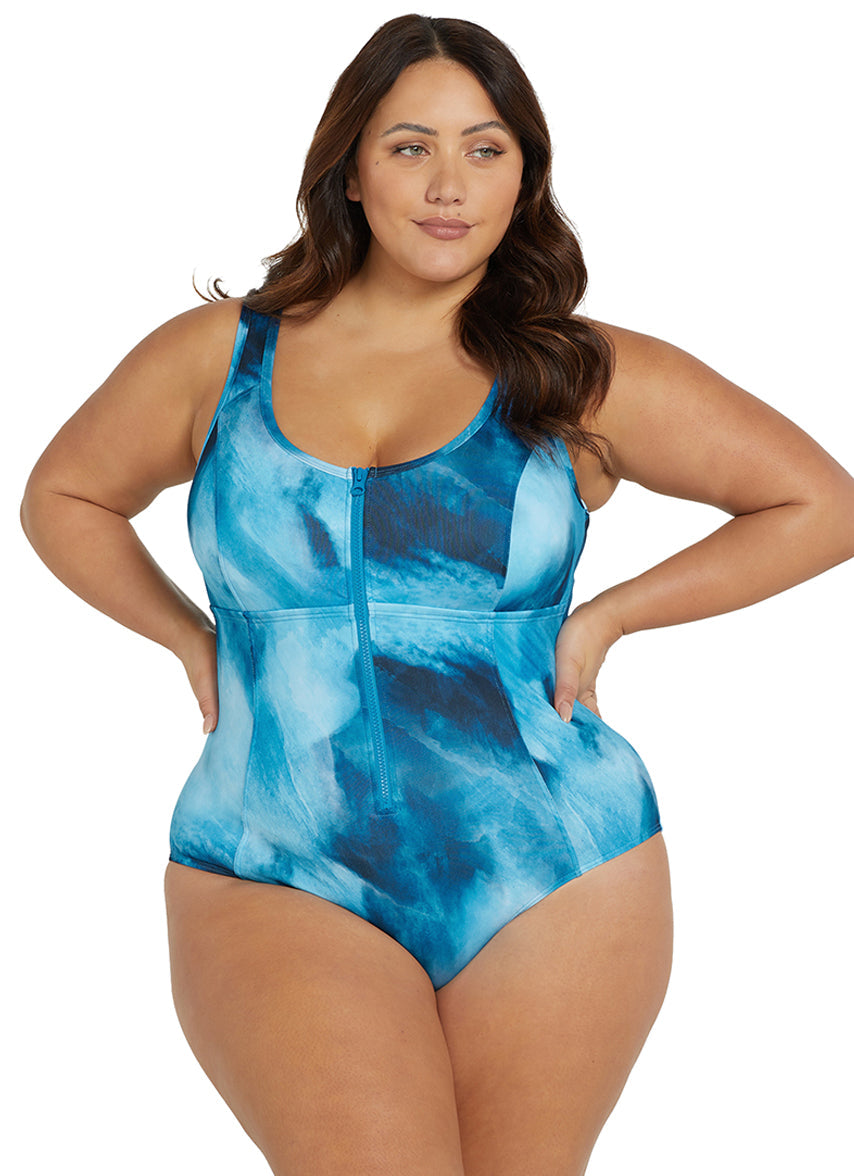 Woman's Plus Size Natare Celer Fuseli Chlorine Resistant One Piece Swimsuit