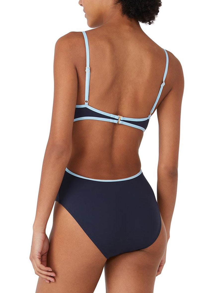 Women's Contrast Solid Bralette Bikini Top