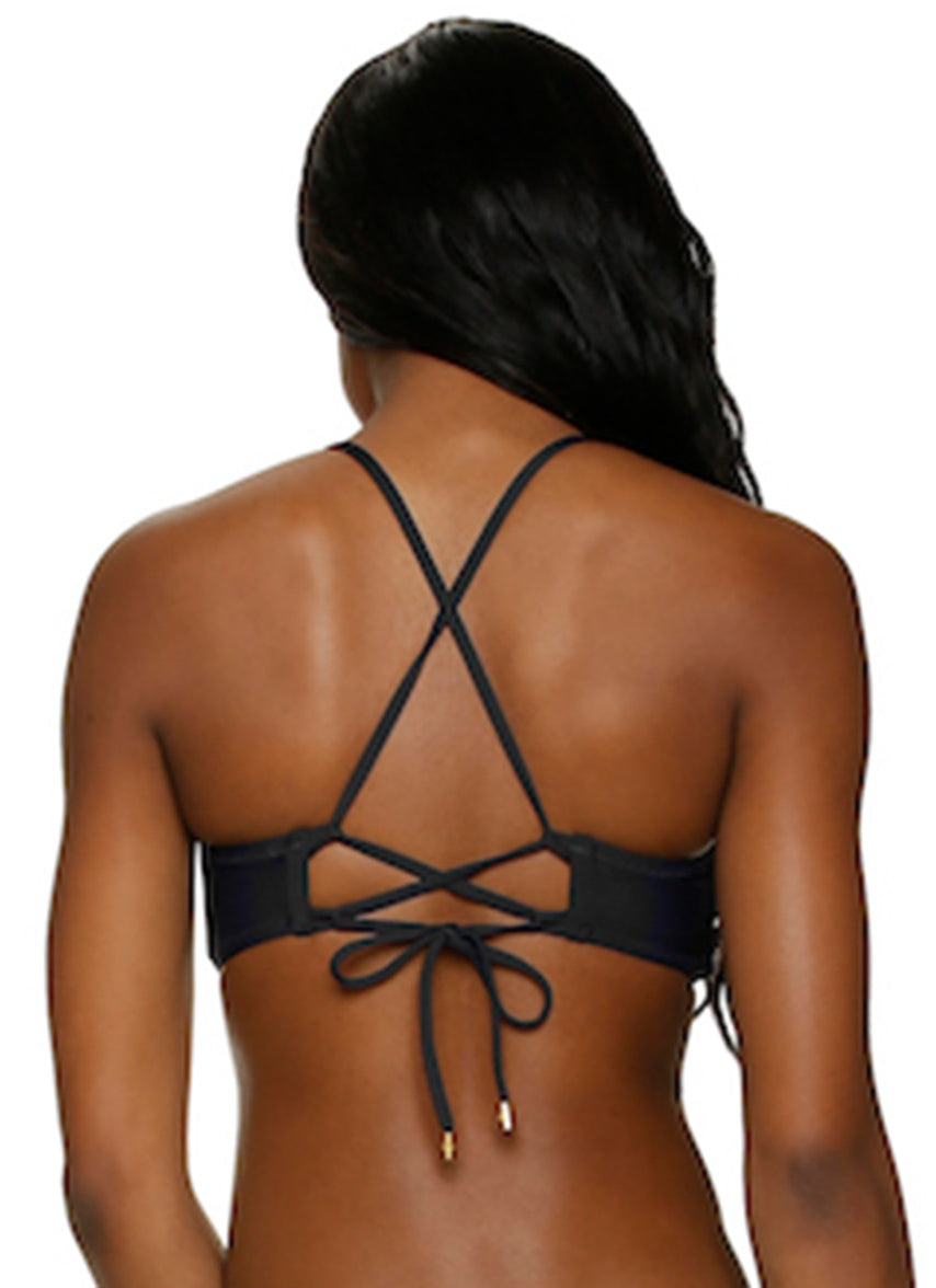 Women's Resort Essentials Lace Back Bralette Bikini Top