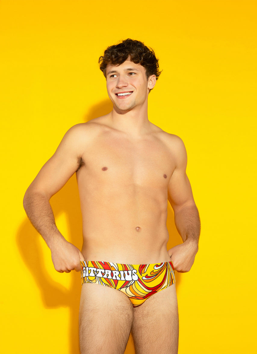 Groovy Zodiac Sagittarius Brief Swimsuit (26-40)