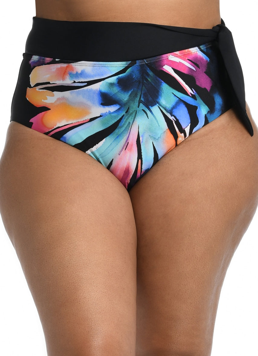 Women's Plus Size Prism Palm Convertible High Waist Bikini Bottom