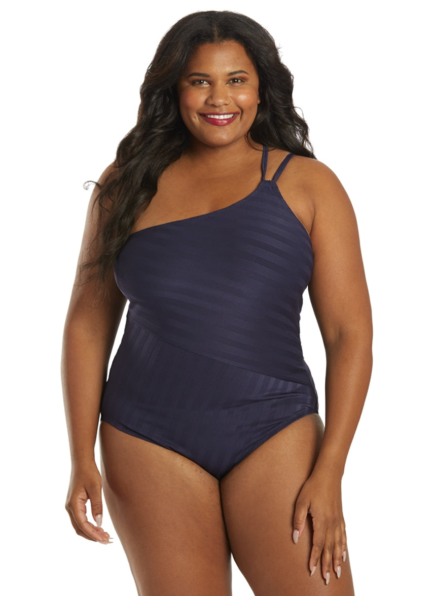 Women's Plus Size Linea Costa One Shoulder One Piece Swimsuit
