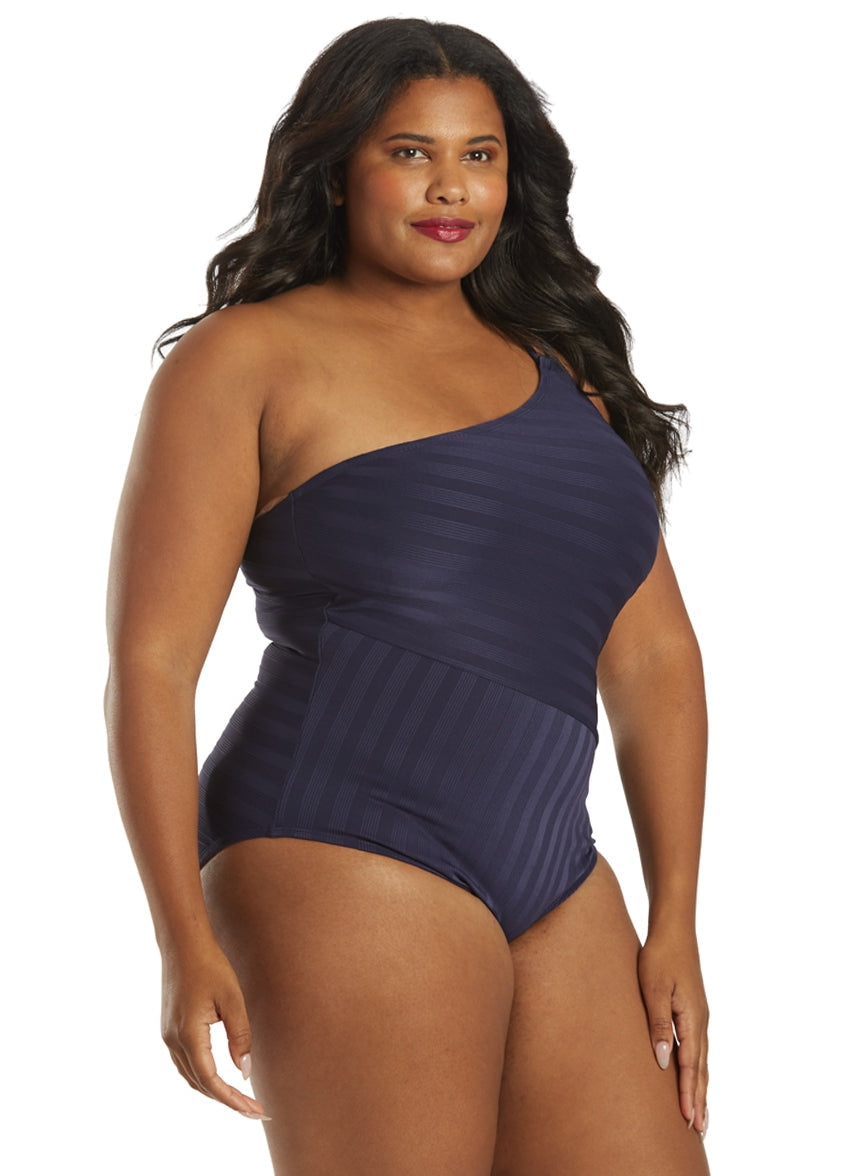 Women's Plus Size Linea Costa One Shoulder One Piece Swimsuit
