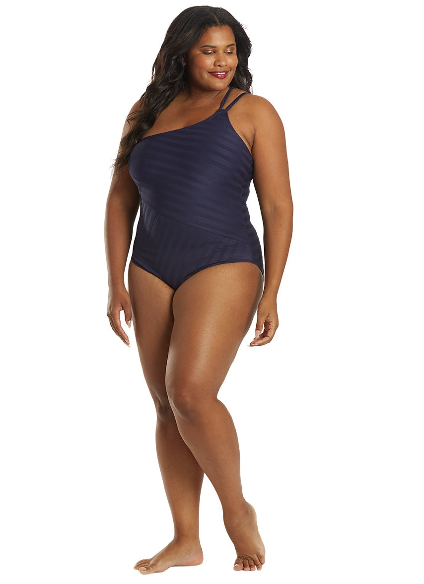 Women's Plus Size Linea Costa One Shoulder One Piece Swimsuit