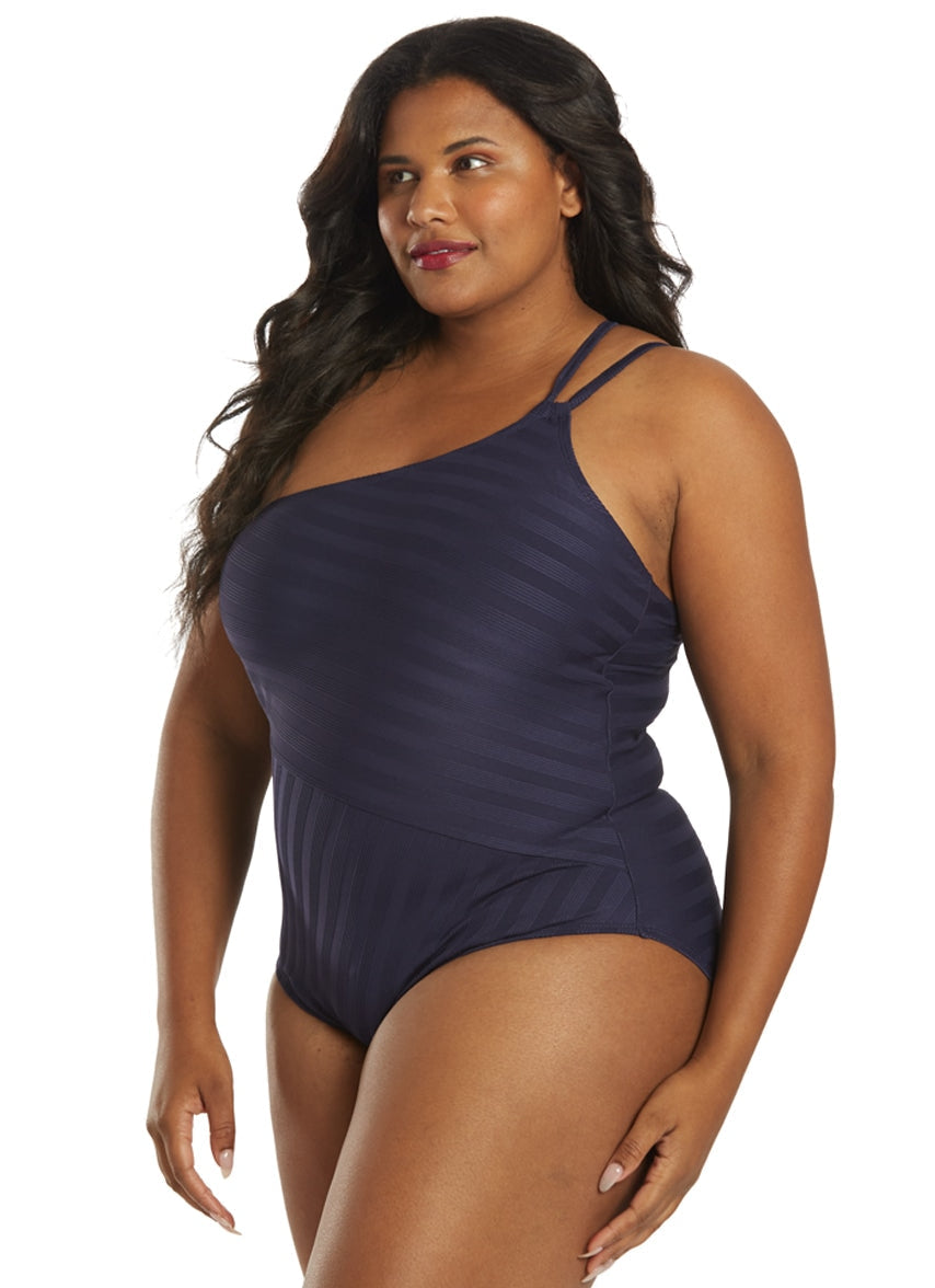 Women's Plus Size Linea Costa One Shoulder One Piece Swimsuit