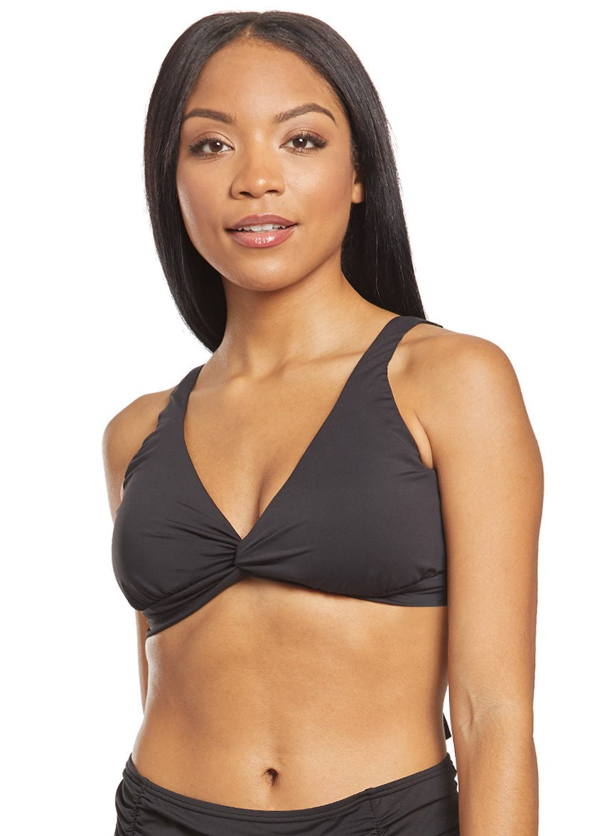 Pearl Solids Underwire Twist Front Bikini Top