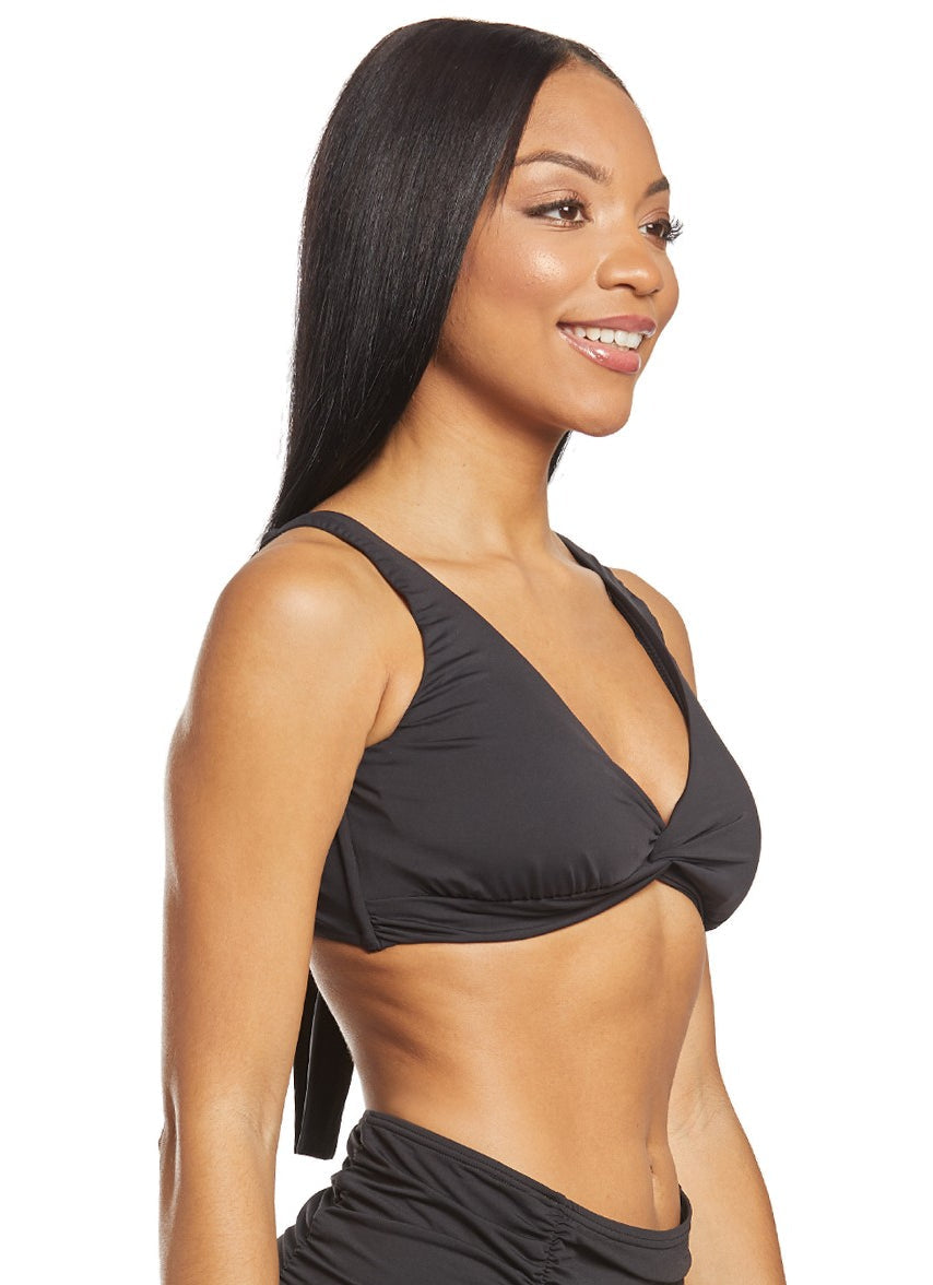 Pearl Solids Underwire Twist Front Bikini Top