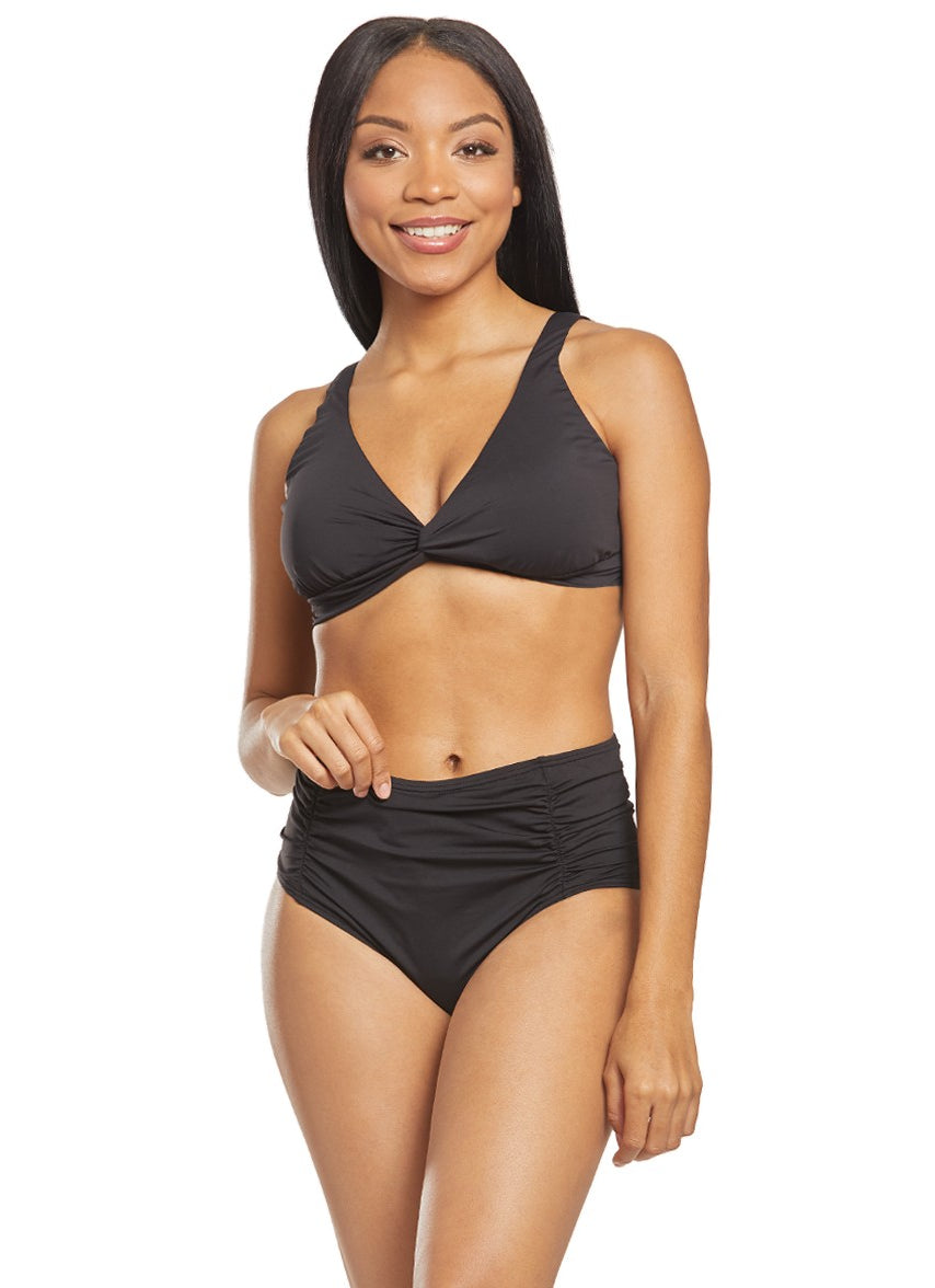 Pearl Solids Underwire Twist Front Bikini Top