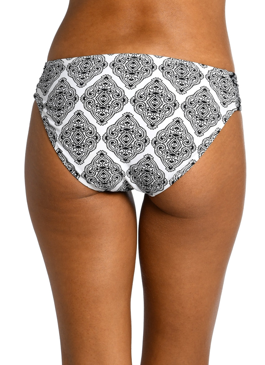 Women's Oasis Tile Side Shirred Hipster Bikini Bottom