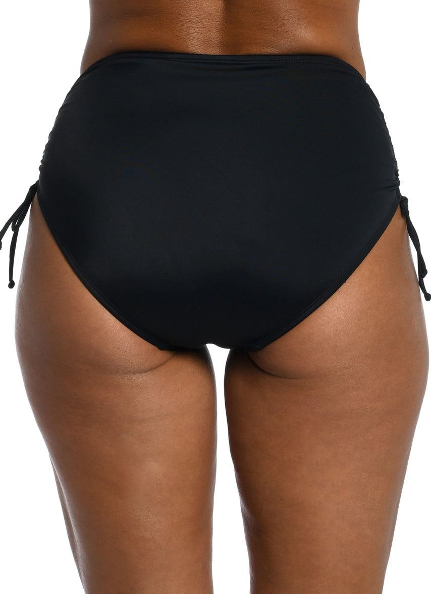 Women's Solid Adjustable Ties Full Bikini Bottom