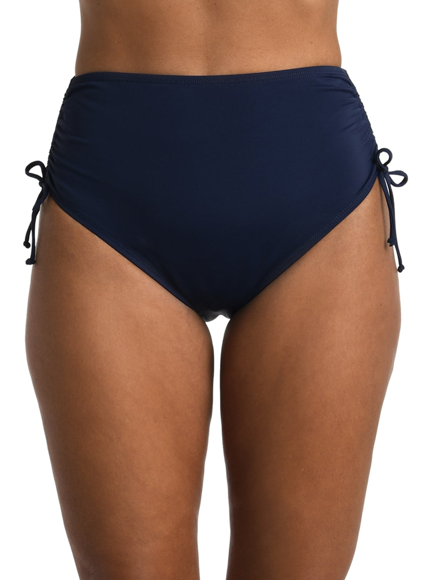 Women's Solid Adjustable Ties Full Bikini Bottom
