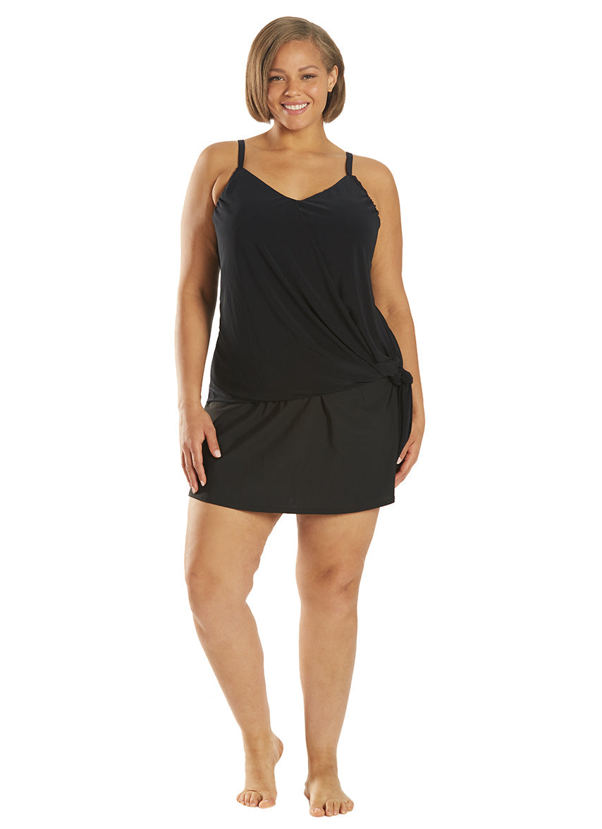 Plus Size Solid Swim Skirt