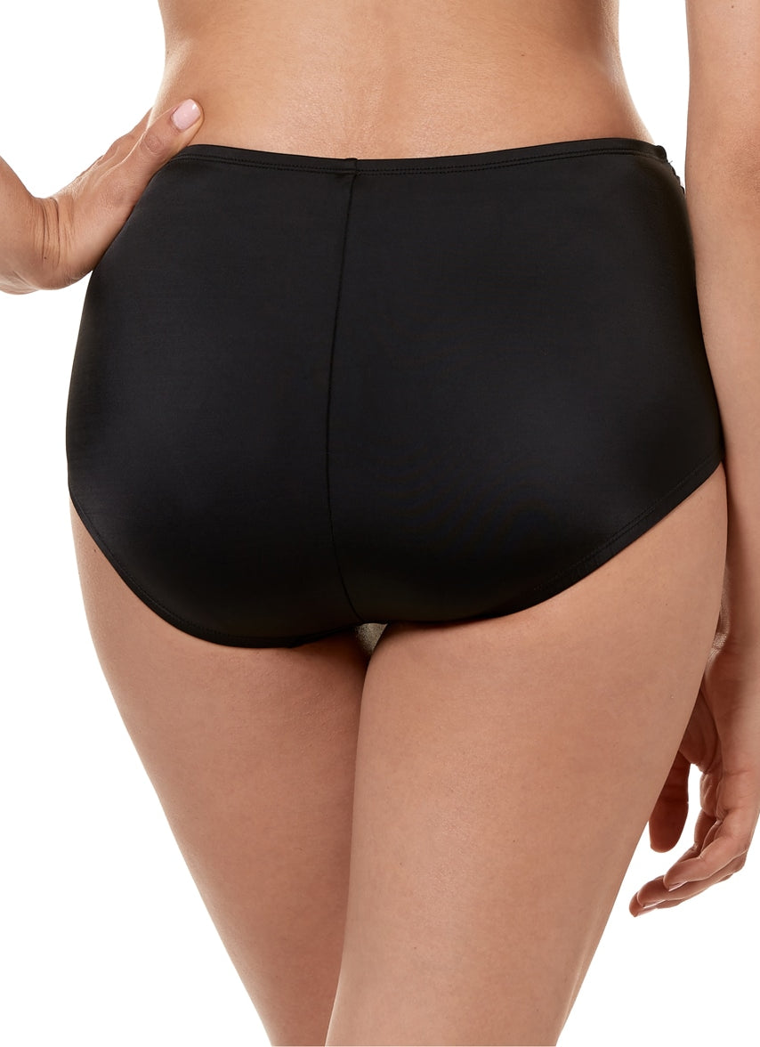 Women's Solid Black Norma Jean Retro Bikini Bottom