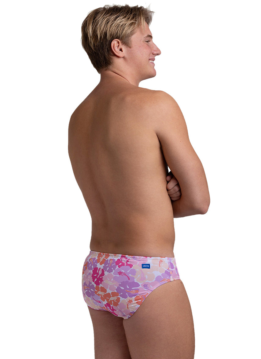 Men's Brolyn Happy Hibiscus Printed Brief Swimsuit
