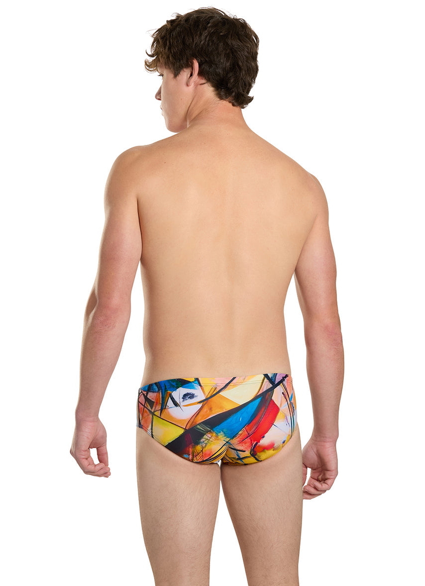 Abstract Composition Brief Swimsuit (26-40)