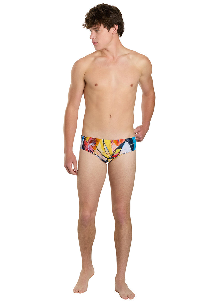 Abstract Composition Brief Swimsuit (26-40)