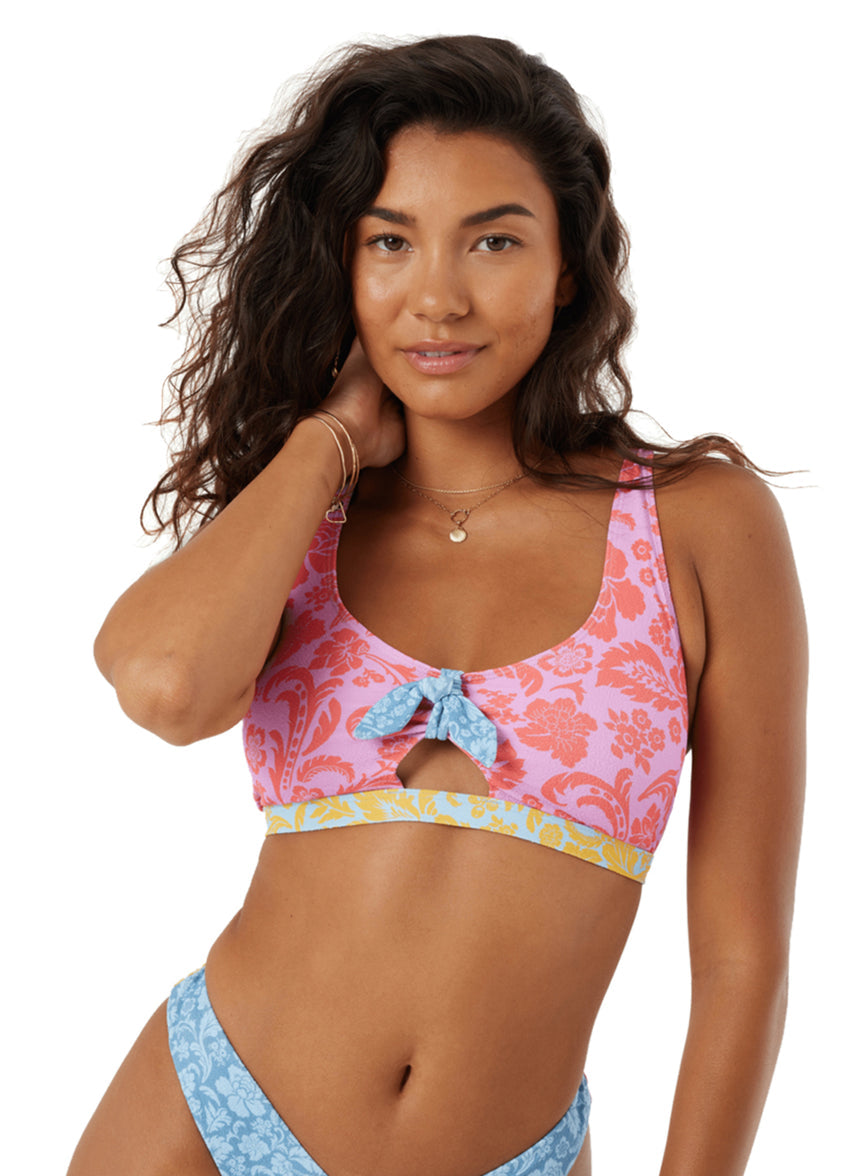 Women's Tapestry Patchwork Convertible Bralette Bikini Top