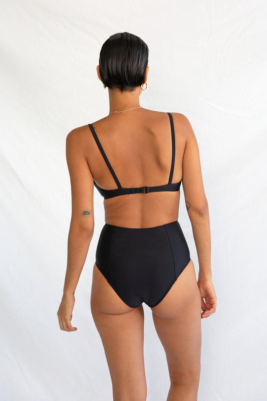 Simone Retro Top in Noir