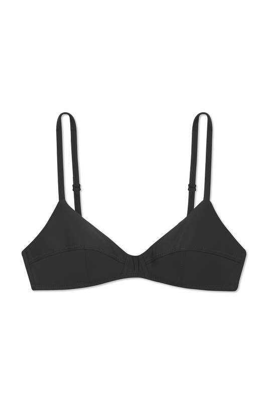 Simone Retro Top in Noir