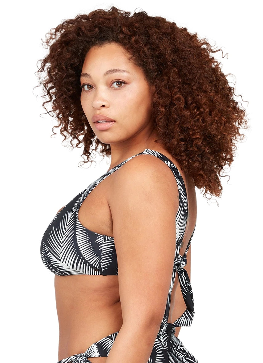 Women's Plus Size Stay Or Leaf Scoop Bikini Top