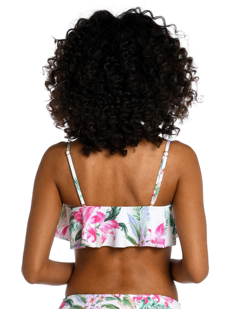 Women's Mystic Palms Bandeau Ruffle Bikini Top