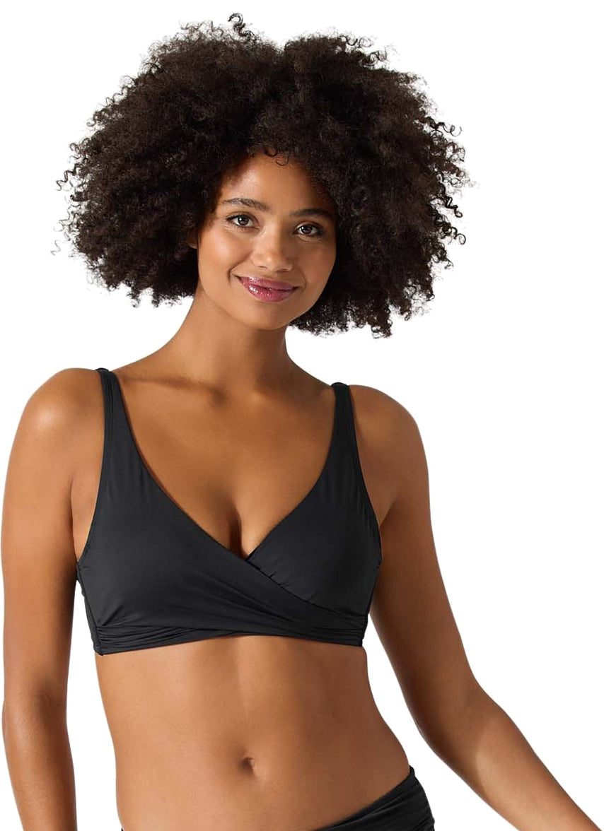Pearl Solids Underwire Wrap Front Bikini Top