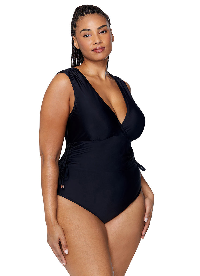 Women's Tranquilo Solids Lusiana Plus Size One Piece Swimsuit