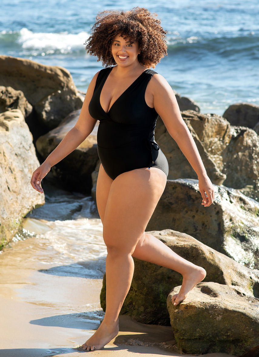 Women's Tranquilo Solids Lusiana Plus Size One Piece Swimsuit