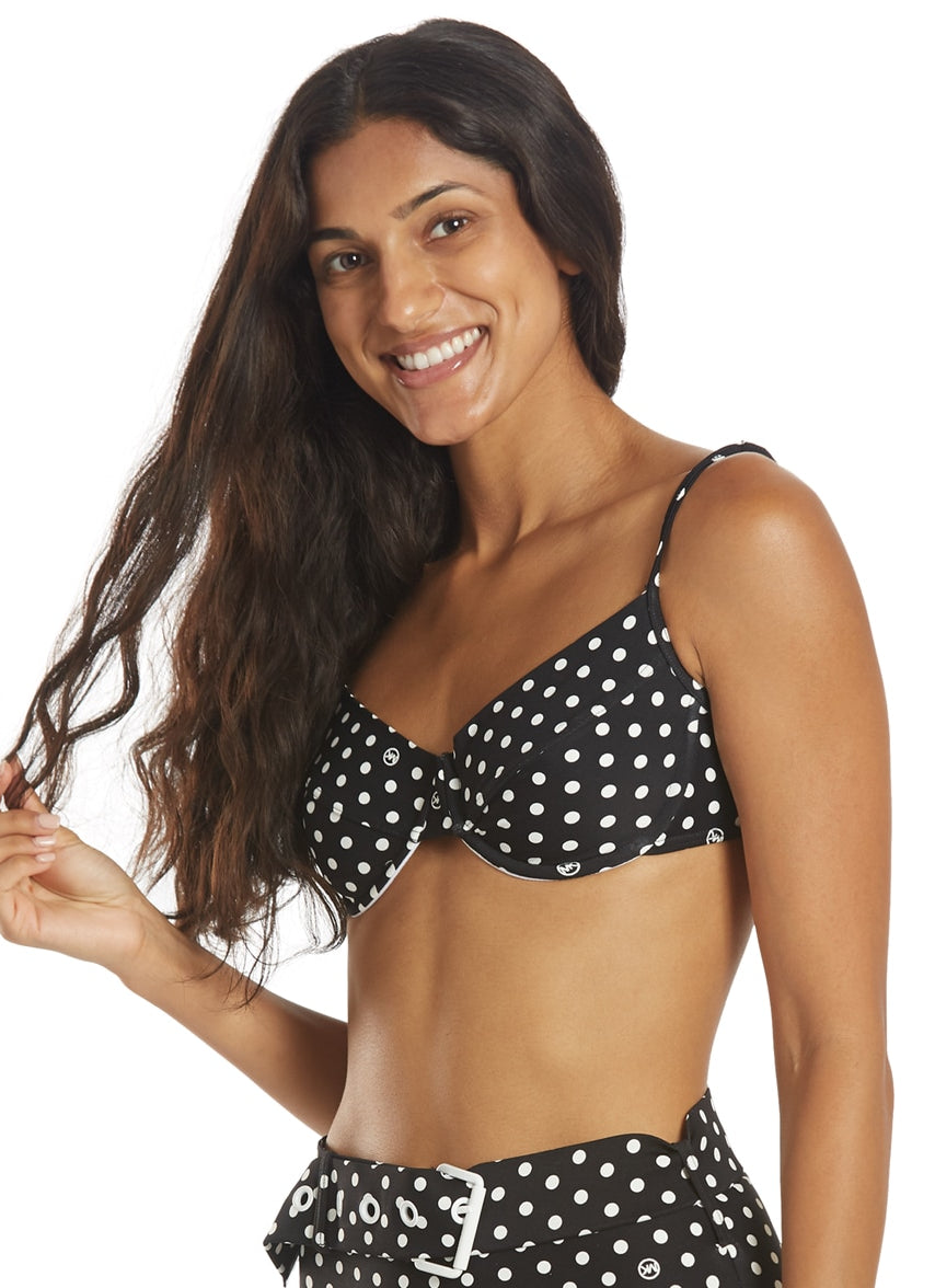 Women's Dot Underwire Bikini Top