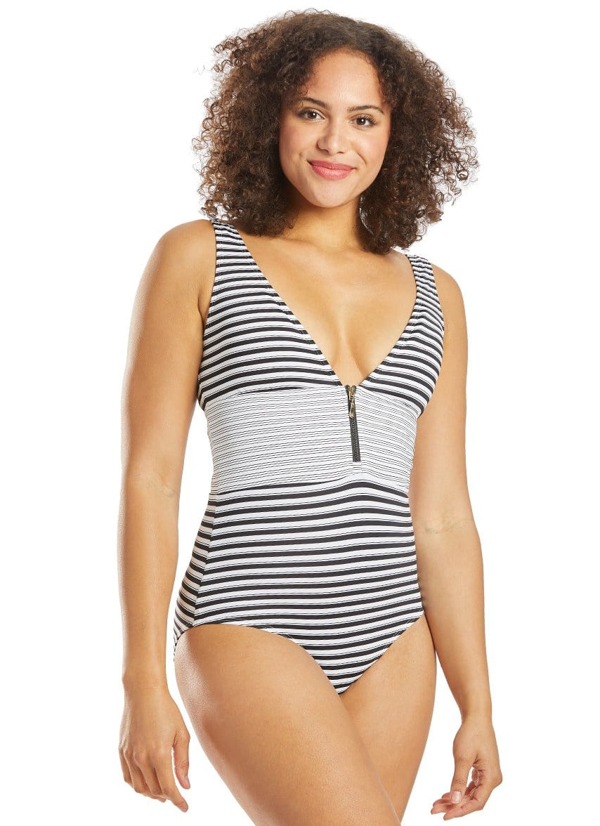 Seaside Faith V Neck One Piece Swimsuit