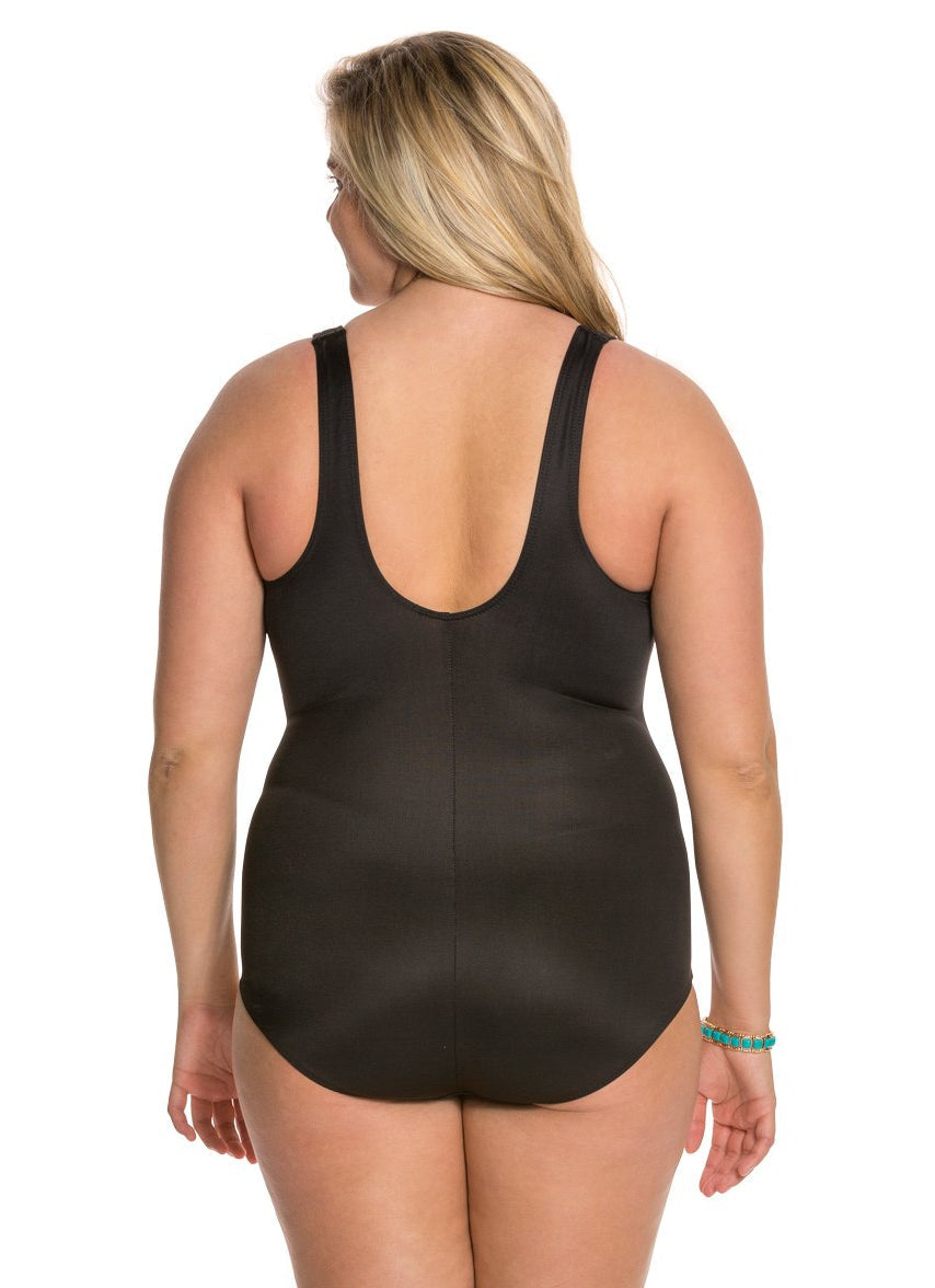 Plus Size Solid Escape One Piece Swimsuit