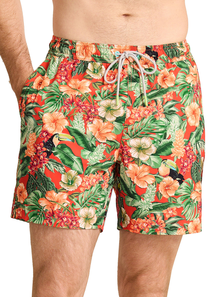 Men's Naples Toucan Paradise 6" Inseam Swim Trunks